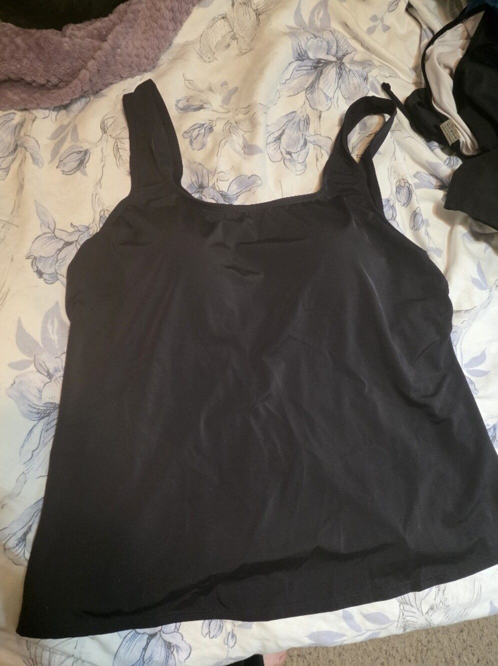 Swimsuits For All Black Square-Neck Tankini